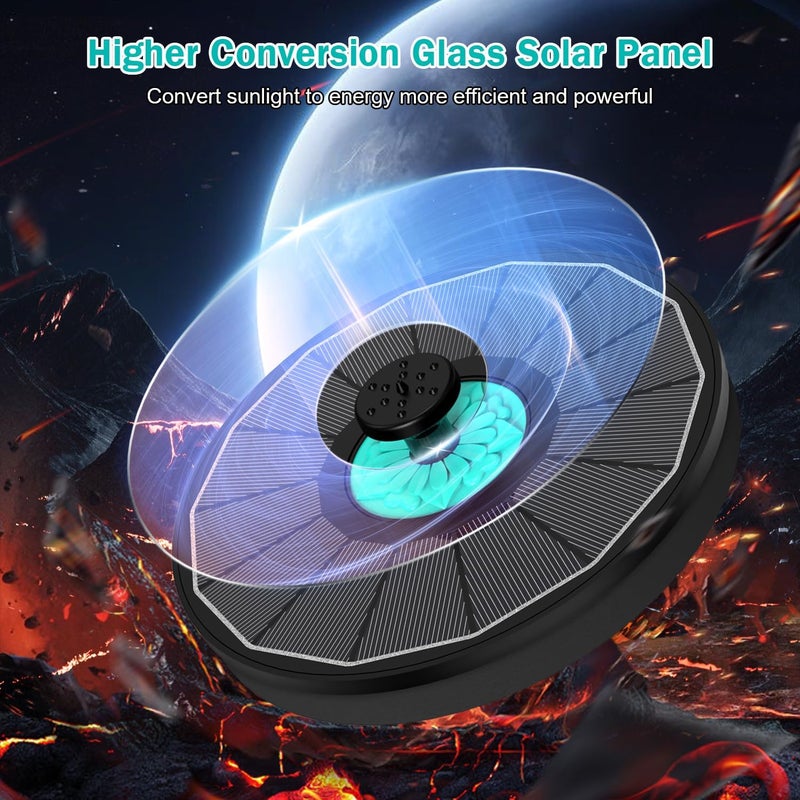 GAIZERL Solar Fountain Cyan Flower, Upgrade 3.5W Solar Bird Bath Fountains, Solar Powered Water Fountain with 7 Nozzles, 4 Fixed Pipes for Hummingbirds, Bird Bath, Garden, Pool, and Pond - Image 4